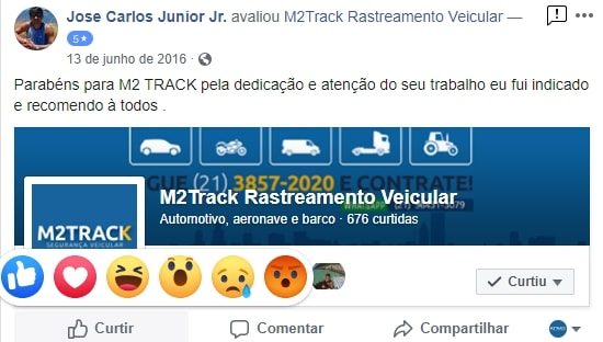 Elogio no depoimento do cliente Jose Carlos Jr referente a Rastreamento Veicular